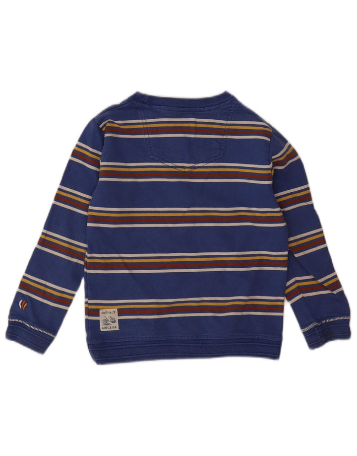 Fat Face Boys Sweatshirt Jumper 5-6 Years Blue Striped Cotton
