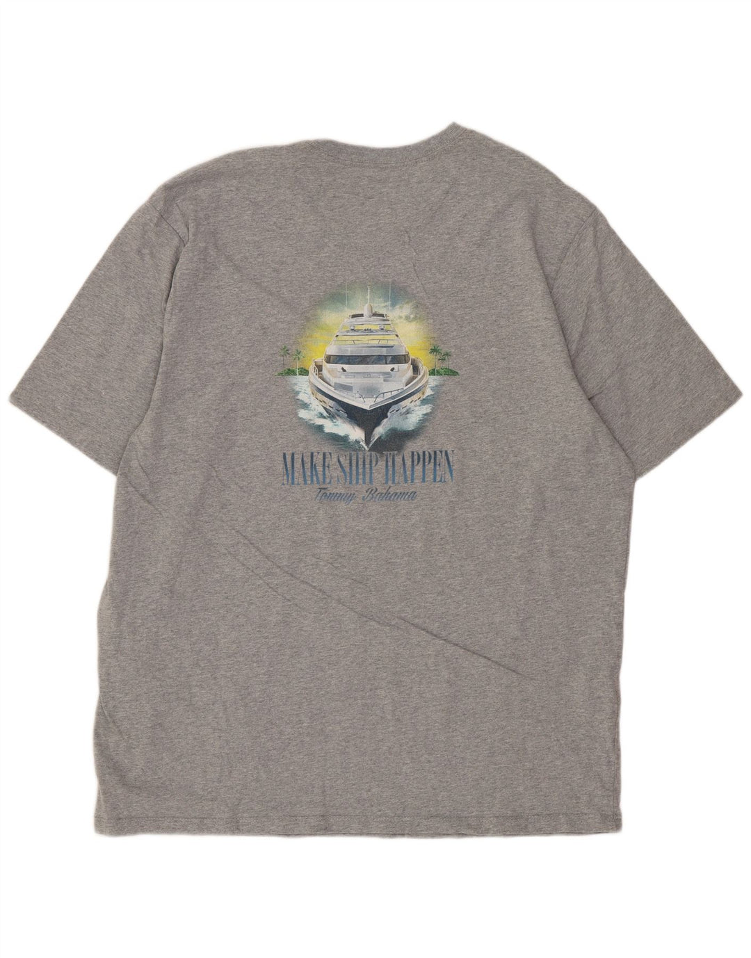 Tommy Bahama Mens Graphic T-Shirt Top Large Grey Cotton
