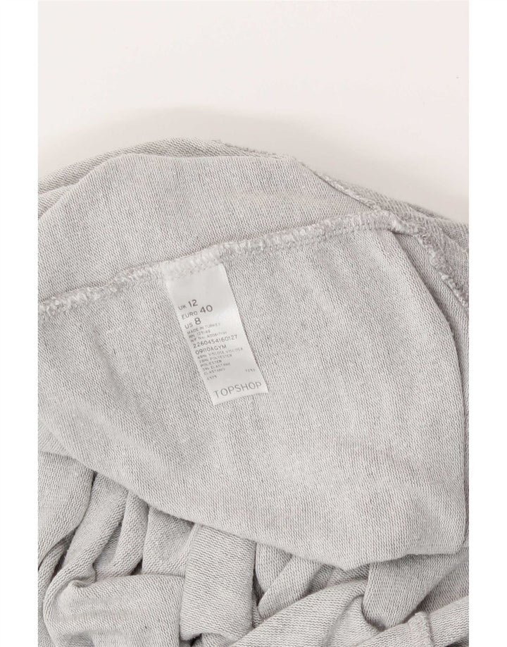 Topshop Womens Oversized Top 3/4 Sleeve UK 12 Medium Grey Viscose