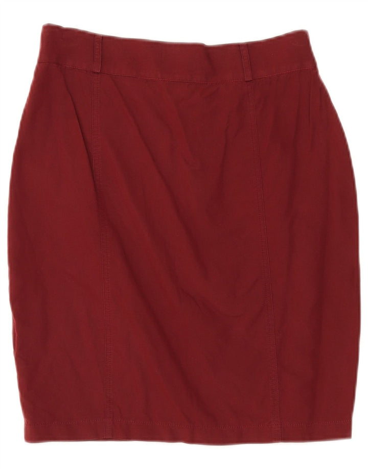 SUPERIOR Womens Pencil Skirt IT 44 Medium W27 Burgundy Cotton