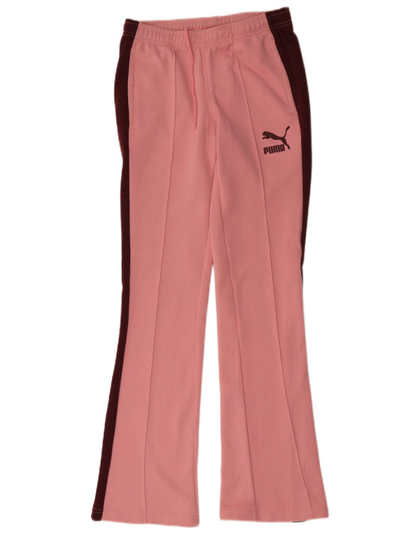 Puma Womens Tracksuit Trousers UK 10 Small Pink Colourblock Polyester