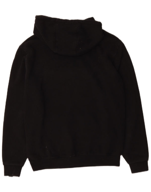 Ellesse Womens Graphic Hoodie Jumper UK 12 Medium Black Cotton