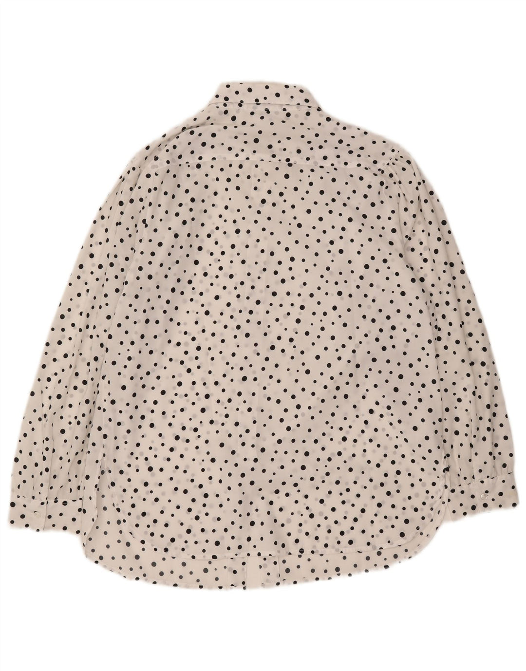 VINTAGE Womens Shirt Blouse EU 42 Large White Polka Dot Polyester