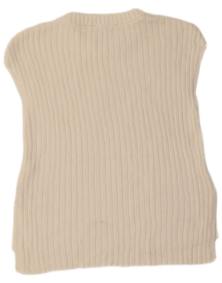 Zara Womens Vest Tank Top UK 12 Medium White Cotton