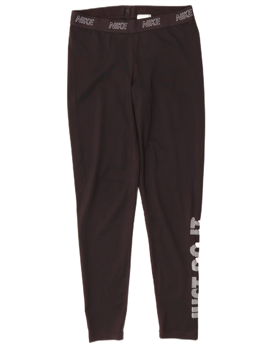 Nike Womens Graphic Leggings UK 14 Large Black Polyester
