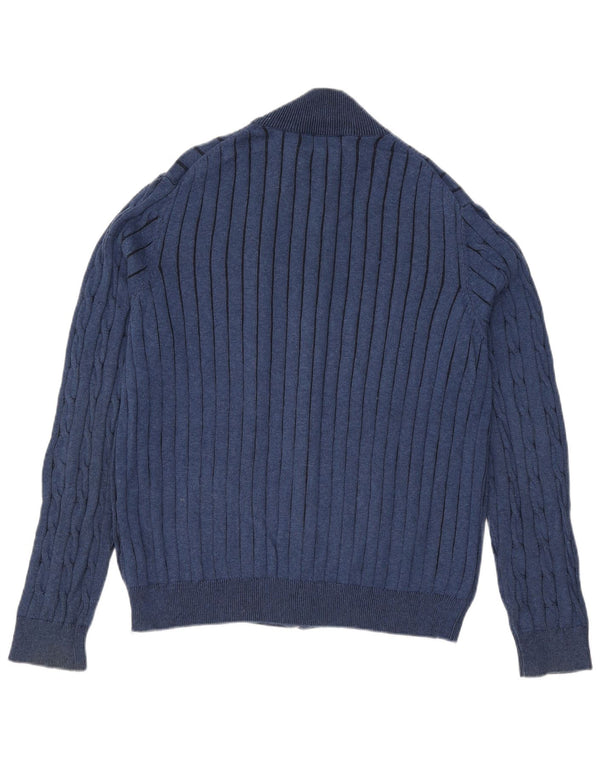 Marks & Spencer Mens Blue Harbour Cardigan Sweater Large Blue Cotton