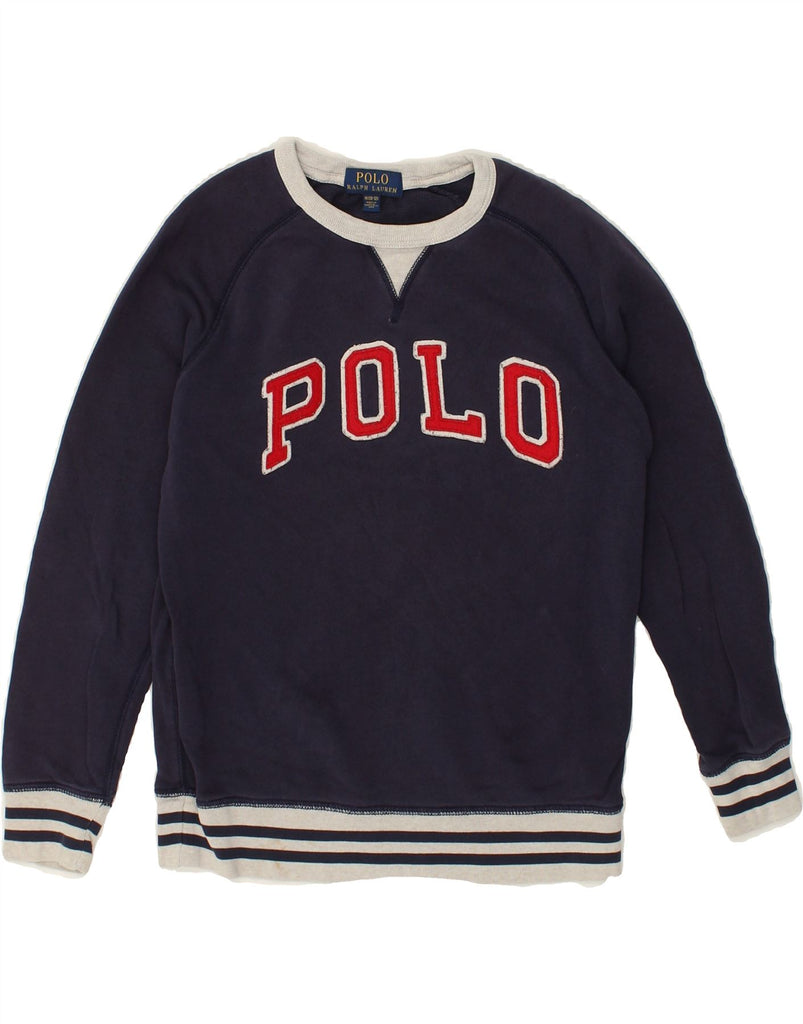 POLO RALPH LAUREN Boys Graphic Sweatshirt Jumper 10-11 Years Medium  Blue | Vintage Polo Ralph Lauren | Thrift | Second-Hand Polo Ralph Lauren | Used Clothing | Messina Hembry 