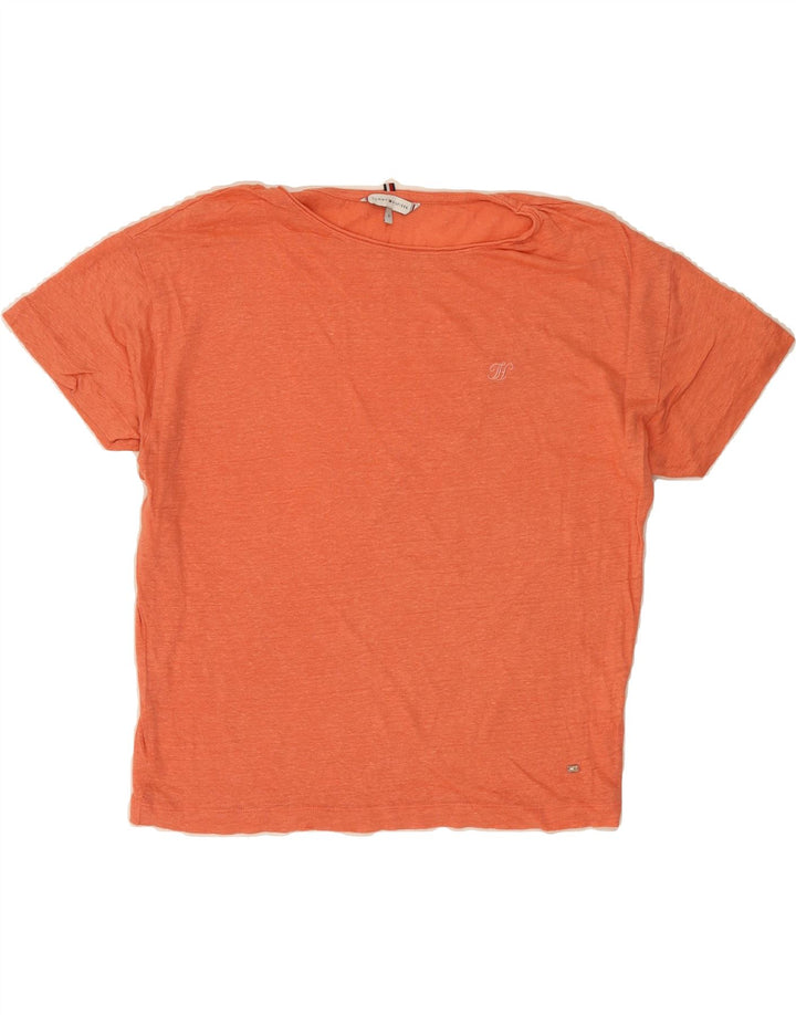 TOMMY HILFIGER Womens Oversized T-Shirt Top UK 10 Small Orange Vintage Tommy Hilfiger and Second-Hand Tommy Hilfiger from Messina Hembry 