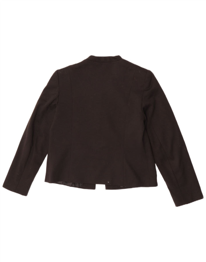 M&Co Womens Open Blazer Jacket UK 12 Medium Black Polyester