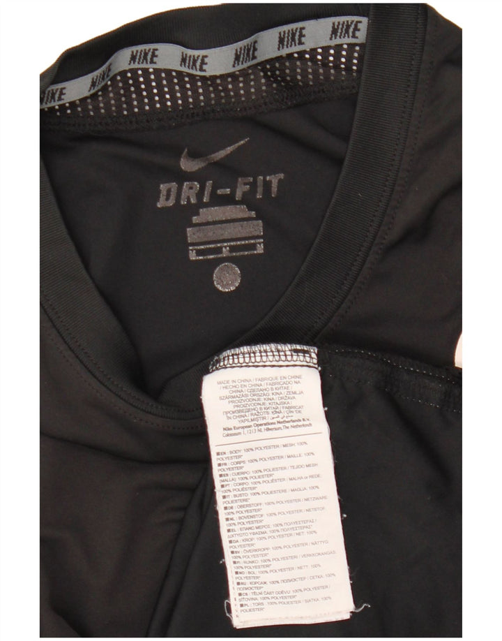 Nike Mens Dri Fit Graphic T-Shirt Top Medium Black Polyester