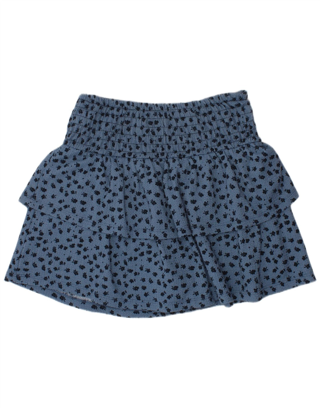 ZARA Girls Ruffle Skirt 13-14 Years W26  Blue Spotted Polyester