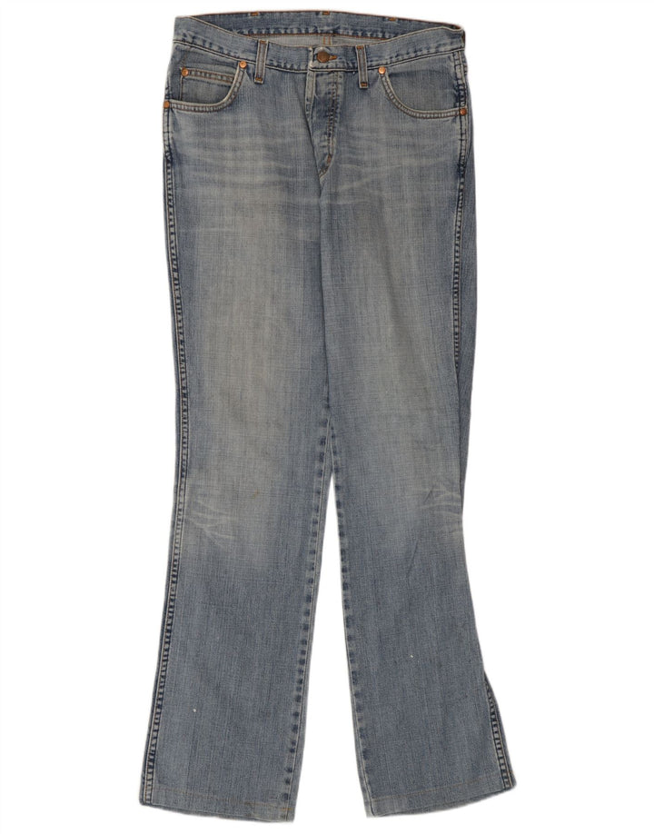 Wrangler Womens Evolution Straight Jeans W33 L33 Blue Cotton