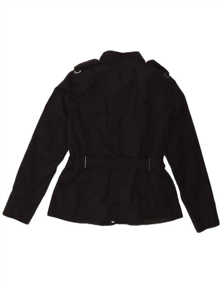 Zara Womens Military Utility Jacket UK 16 Large Black