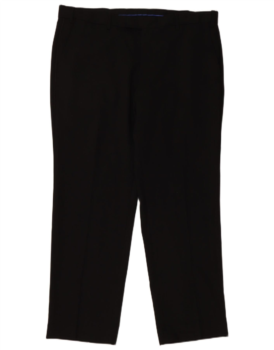 Marks & Spencer Mens Straight Regular Fit Suit Trousers W38 L29 Black Wool