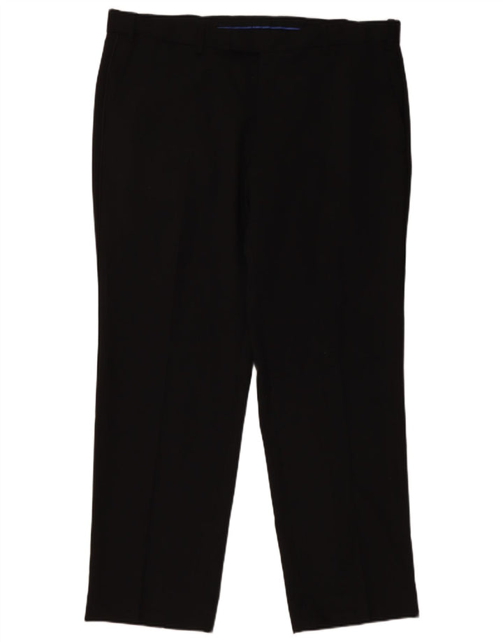 Marks & Spencer Mens Straight Regular Fit Suit Trousers W38 L29 Black Wool