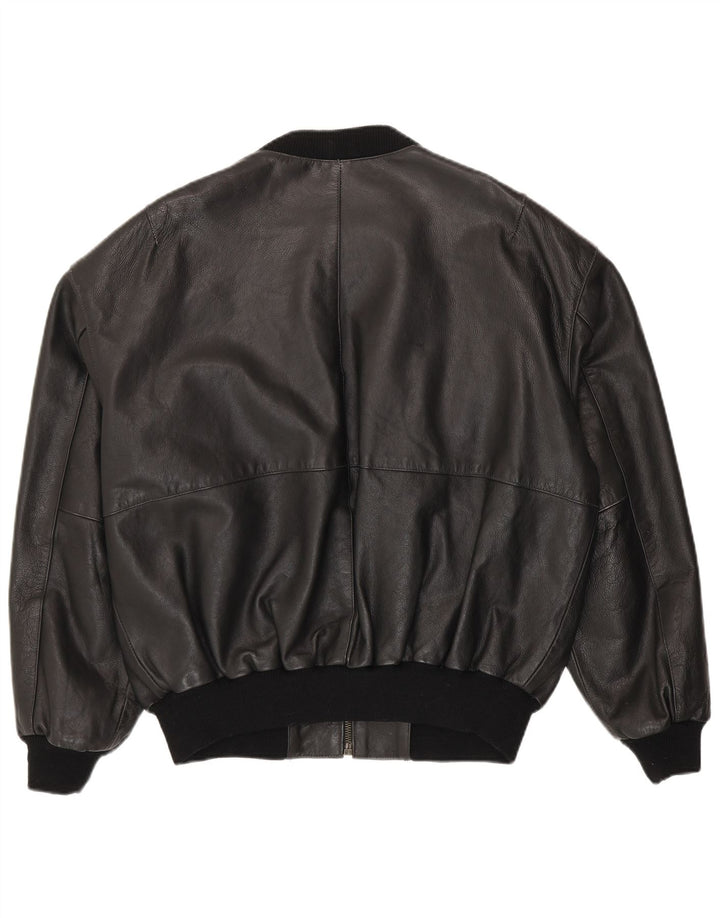 Gipsy Mens Leather Jacket UK 40 Large Black Leather