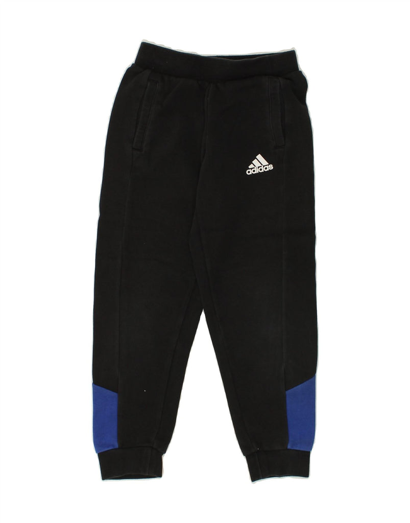 ADIDAS Boys Graphic Tracksuit Trousers Joggers 7-8 Years Black Cotton | Vintage Adidas | Thrift | Second-Hand Adidas | Used Clothing | Messina Hembry 