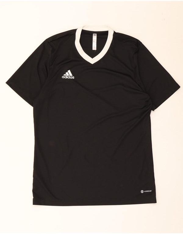 Adidas Mens Aeroready T-Shirt Top Large Black Colourblock