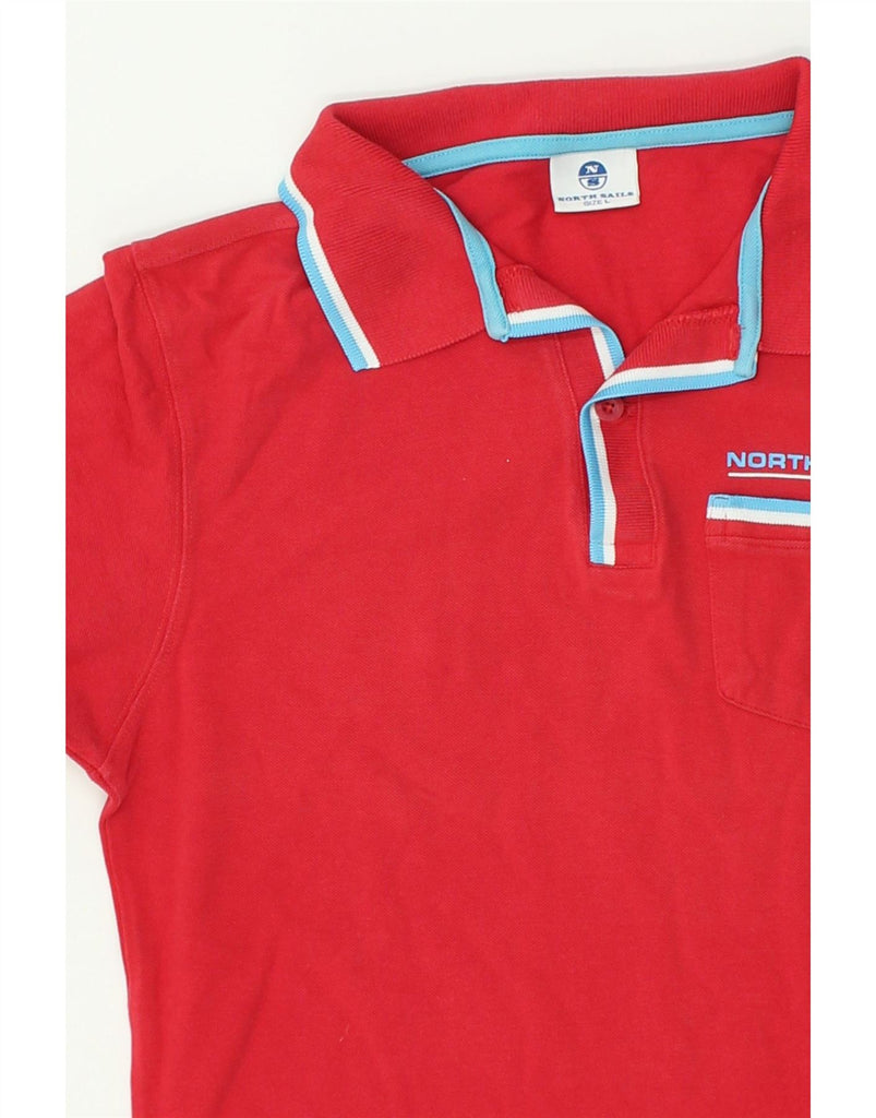 NORTH SAILS Mens Polo Shirt Large Red Cotton | Vintage North Sails | Thrift | Second-Hand North Sails | Used Clothing | Messina Hembry 