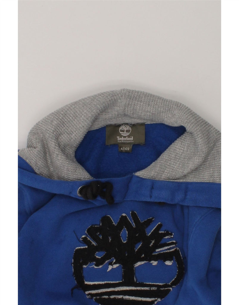 TIMBERLAND Boys Graphic Hoodie Jumper 3-4 Years Blue Cotton | Vintage Timberland | Thrift | Second-Hand Timberland | Used Clothing | Messina Hembry 