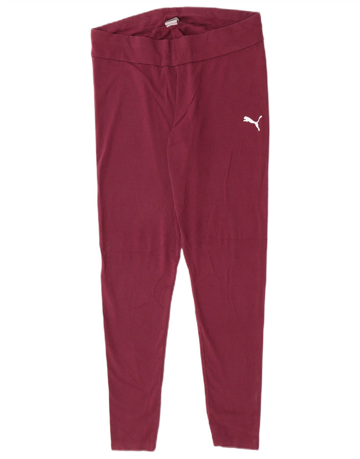 Puma Womens Graphic Leggings UK 14 Large  Maroon