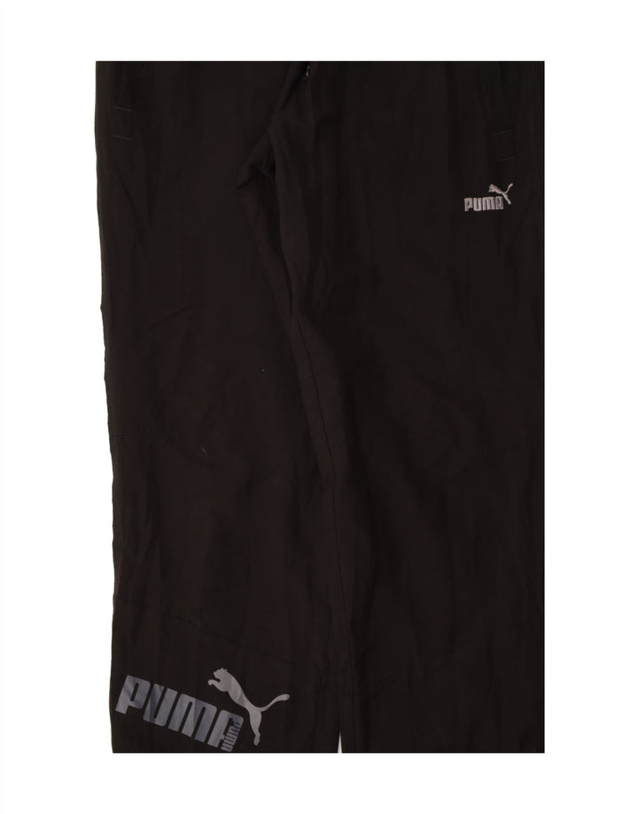 PUMA Mens Graphic Tracksuit Trousers Joggers Small  Black Vintage Puma and Second-Hand Puma from Messina Hembry 