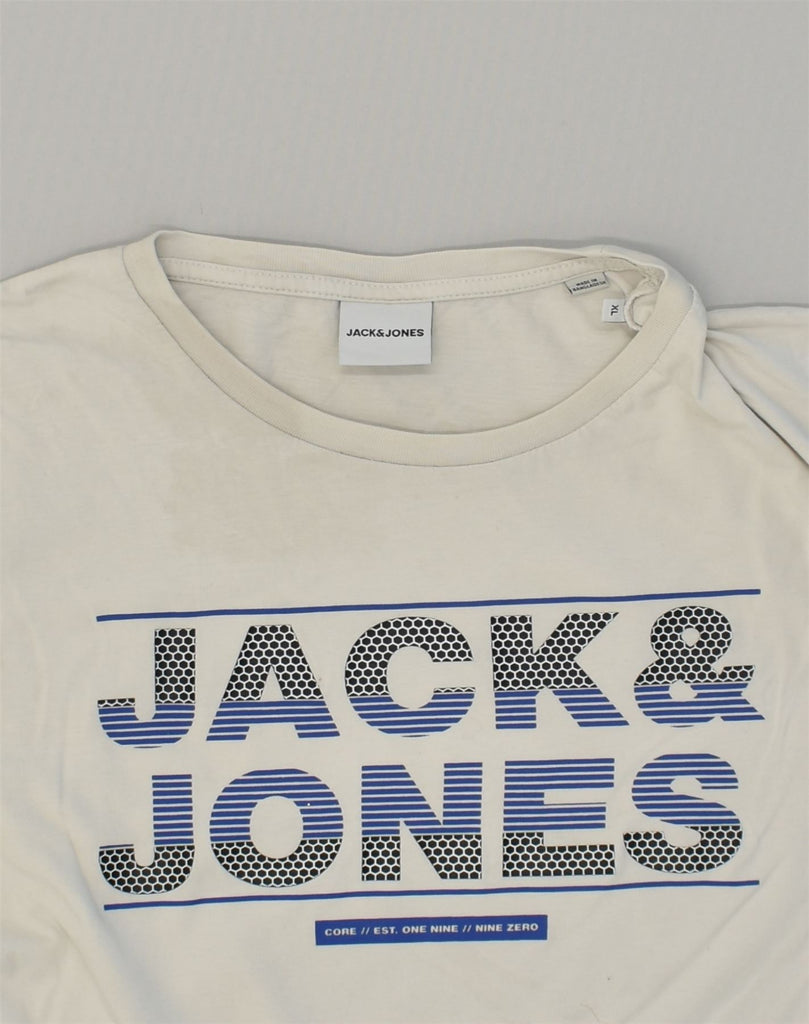 JACK & JONES Mens Core Graphic T-Shirt Top XL White Cotton | Vintage Jack & Jones | Thrift | Second-Hand Jack & Jones | Used Clothing | Messina Hembry 