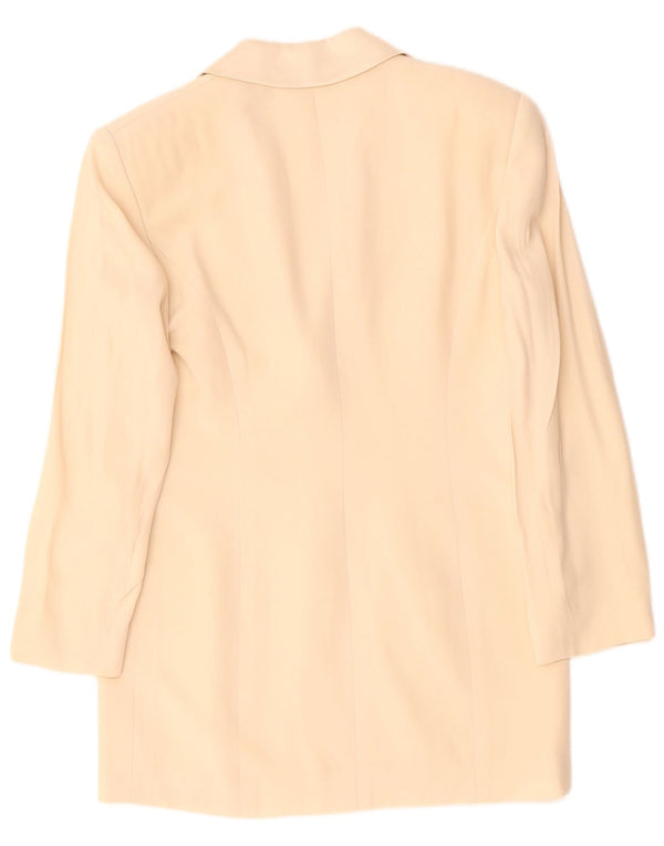 LUISA SPAGNOLI Womens 3 Button Blazer Jacket IT 42 Medium Beige Acetate