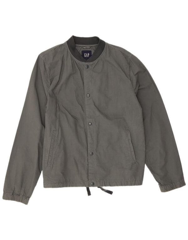 Gap Mens Bomber Jacket UK 40 Large Grey Cotton
