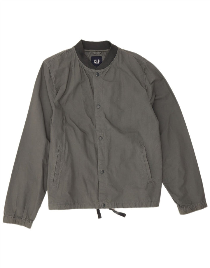 Gap Mens Bomber Jacket UK 40 Large Grey Cotton