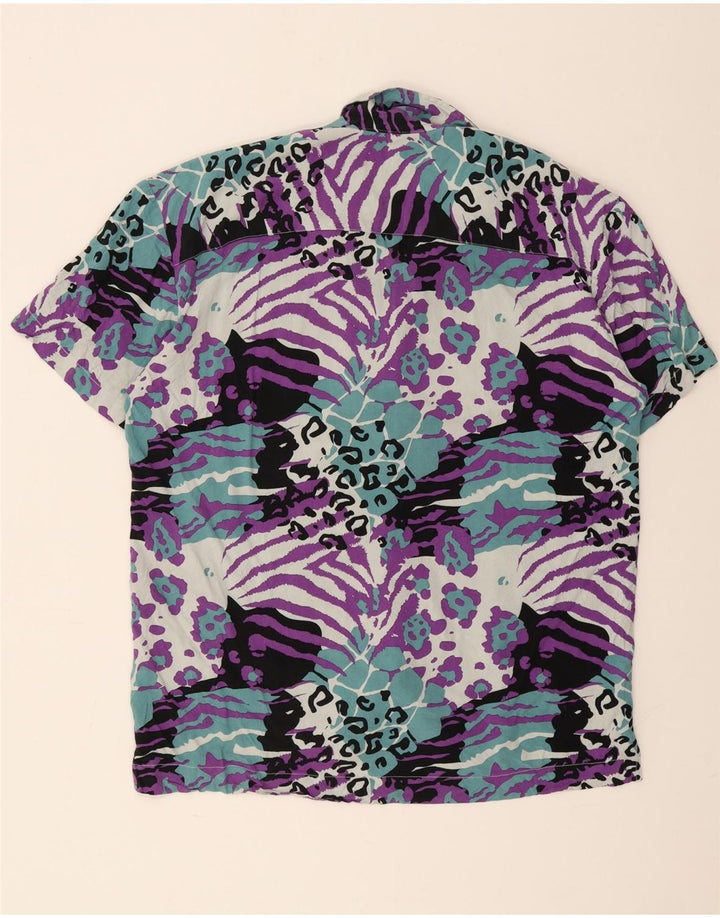 JACK & JONES Mens Short Sleeve Shirt Large Multicoloured Animal Print