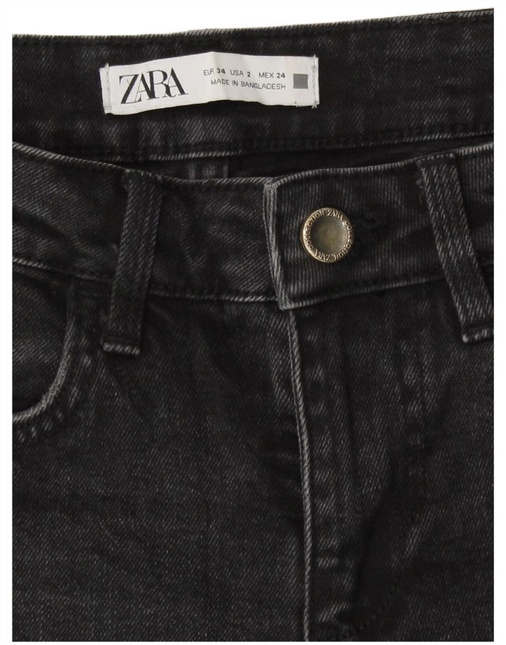 Zara Womens Crop Bootcut Jeans EU 34 2XS W24 L25 Grey