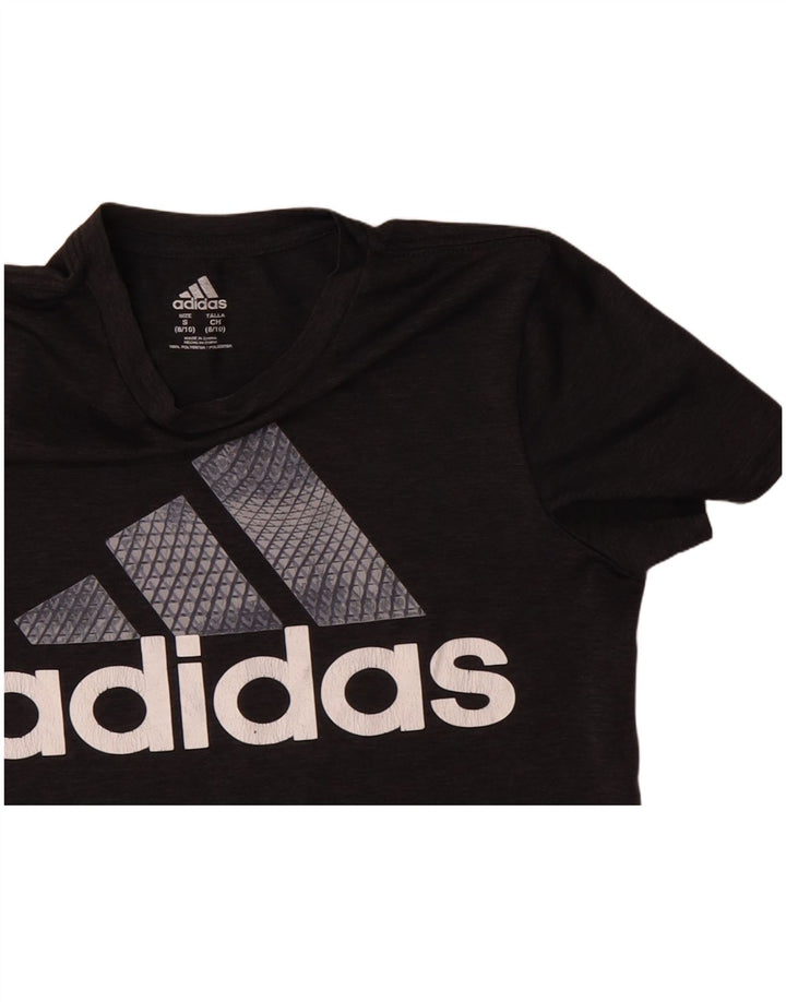 Adidas Boys Graphic T-Shirt Top 8-9 Years Small Grey