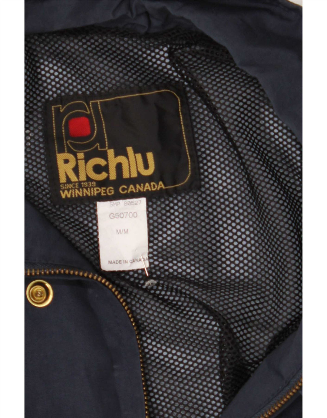 Richlu Mens Utility Jacket UK 38 Medium Navy Blue Nylon