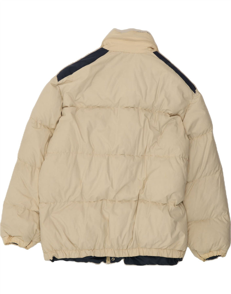 STRATOS Mens Hooded Padded Jacket UK 42 XL Off White Colourblock Cotton Vintage Stratos and Second-Hand Stratos from Messina Hembry 