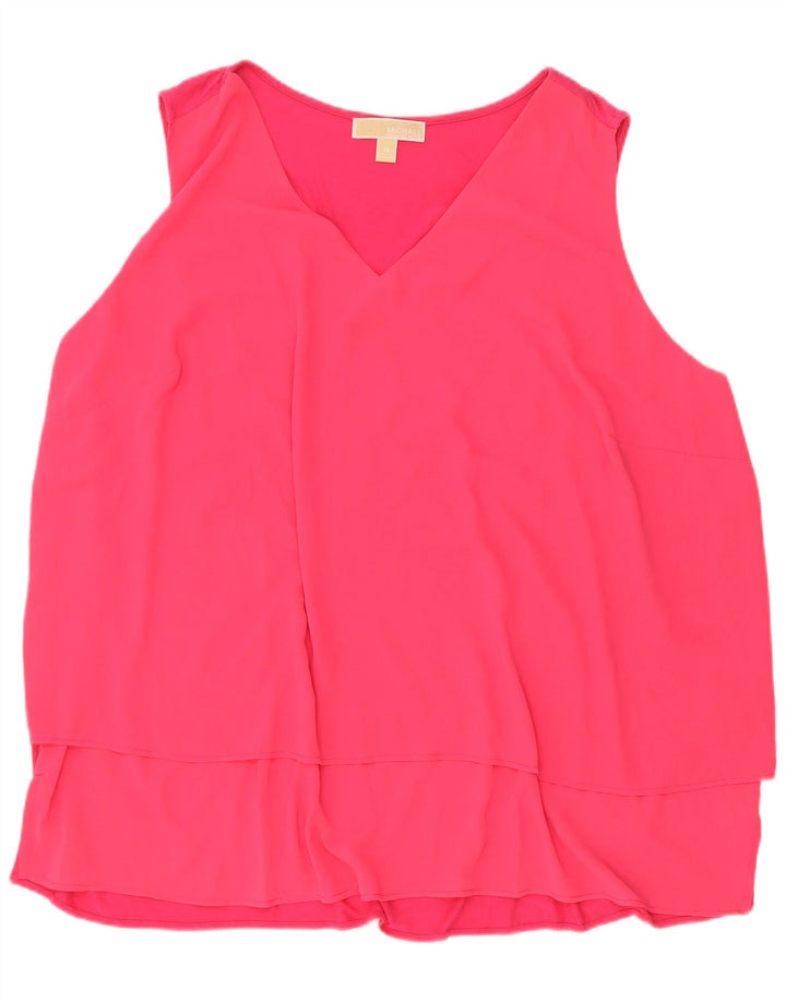 Michael Kors Womens Sleeveless Blouse Top UK 22 3XL Pink Polyester