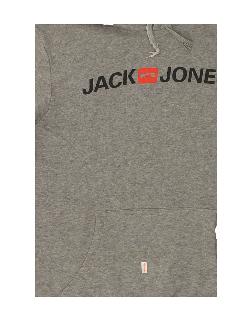 JACK & JONES Mens Graphic Hoodie Jumper Medium Grey Cotton | Vintage Jack & Jones | Thrift | Second-Hand Jack & Jones | Used Clothing | Messina Hembry 