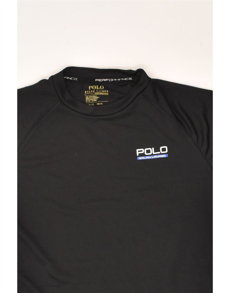 POLO RALPH LAUREN Boys T-Shirt Top 10-11 Years Black Polyester | Vintage Polo Ralph Lauren | Thrift | Second-Hand Polo Ralph Lauren | Used Clothing | Messina Hembry 