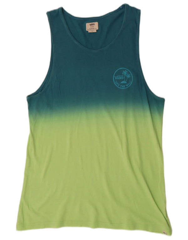 VANS Mens Vest Top Medium Green Colourblock