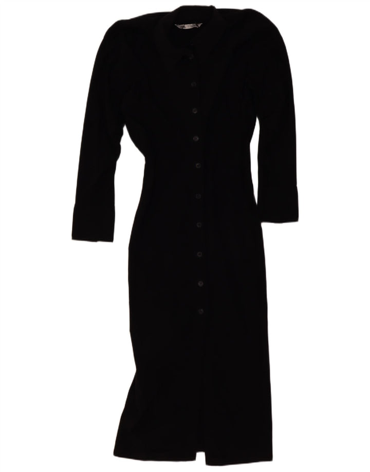 Zara Womens Maxi Shirt Dress UK 10 Small Black
