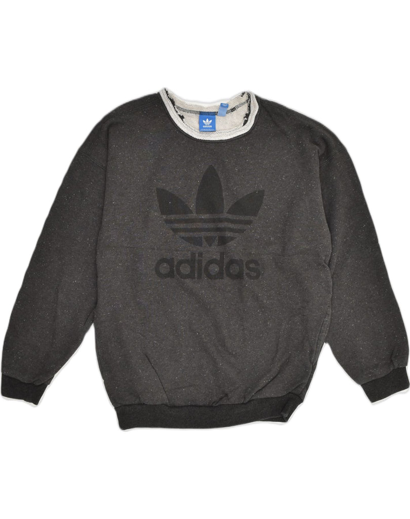 ADIDAS Womens Graphic Sweatshirt Jumper UK 6 XS Grey Cotton | Vintage Adidas | Thrift | Second-Hand Adidas | Used Clothing | Messina Hembry 