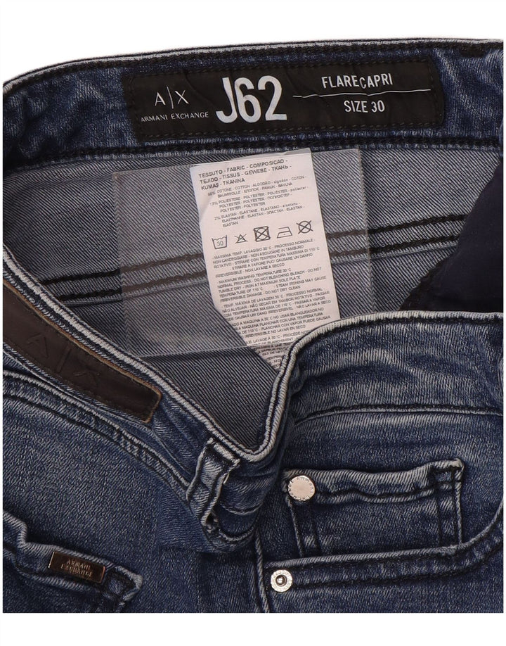 Armani Exchange Womens Capri Flared Jeans W30 L27 Blue Cotton