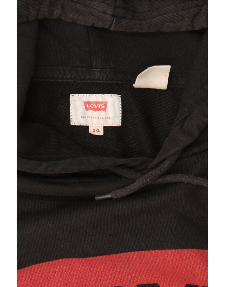 Levi's Mens Graphic Hoodie Jumper 2XL Black Cotton