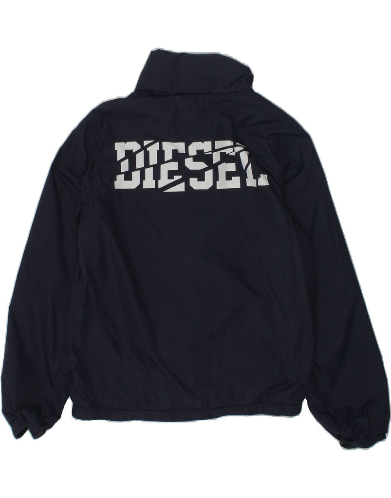 DIESEL Boys Graphic Hooded Bomber Jacket 5-6 Years Navy Blue Nylon | Vintage Diesel | Thrift | Second-Hand Diesel | Used Clothing | Messina Hembry 