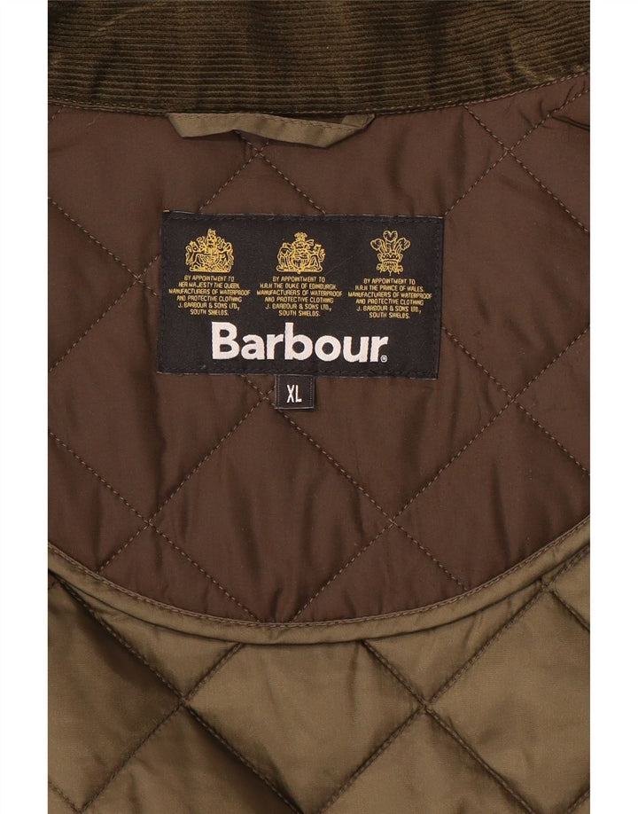 BARBOUR Mens Quilted Jacket UK 42 XL Brown Polyester