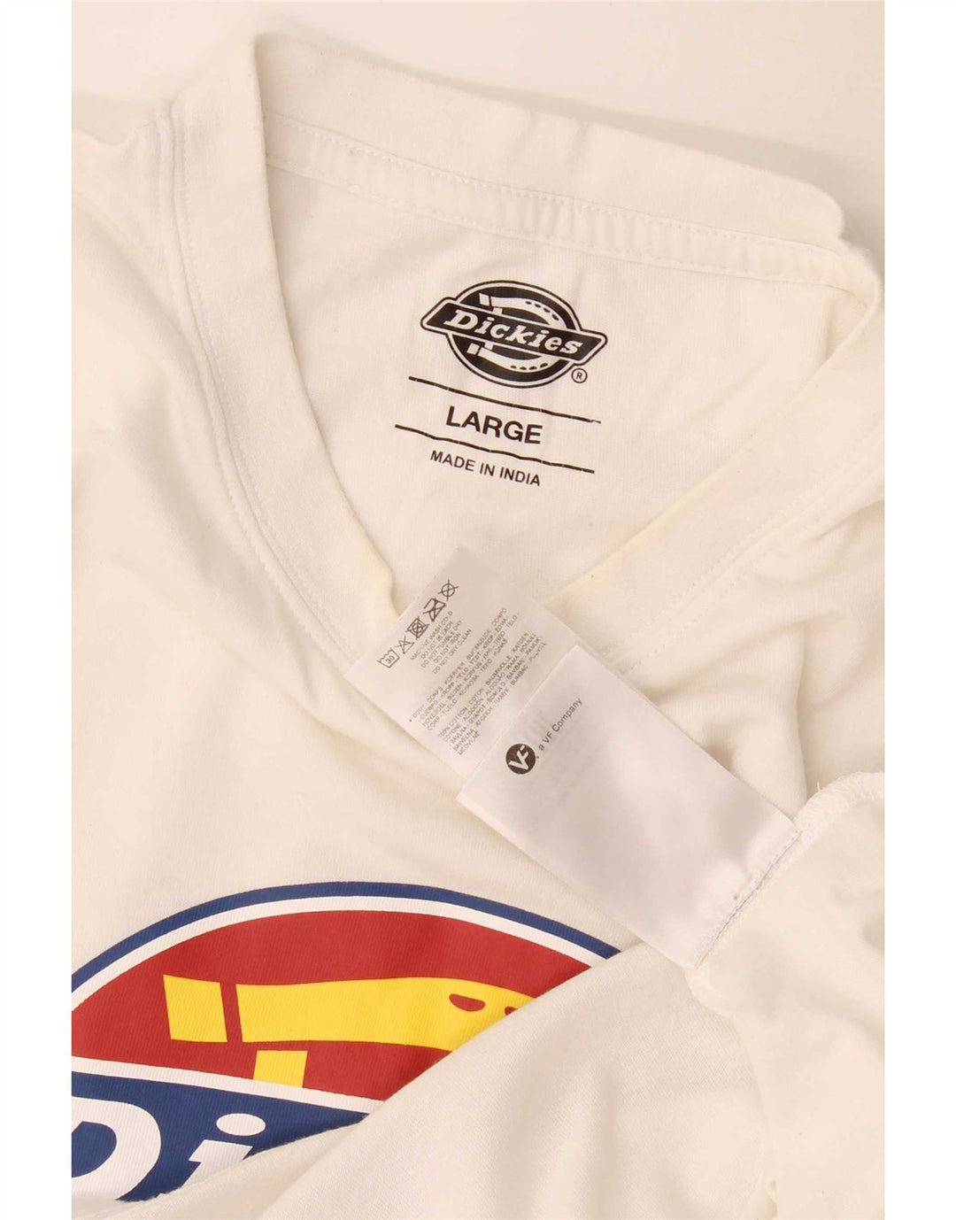 Dickies Mens Graphic T-Shirt Top Large White Cotton