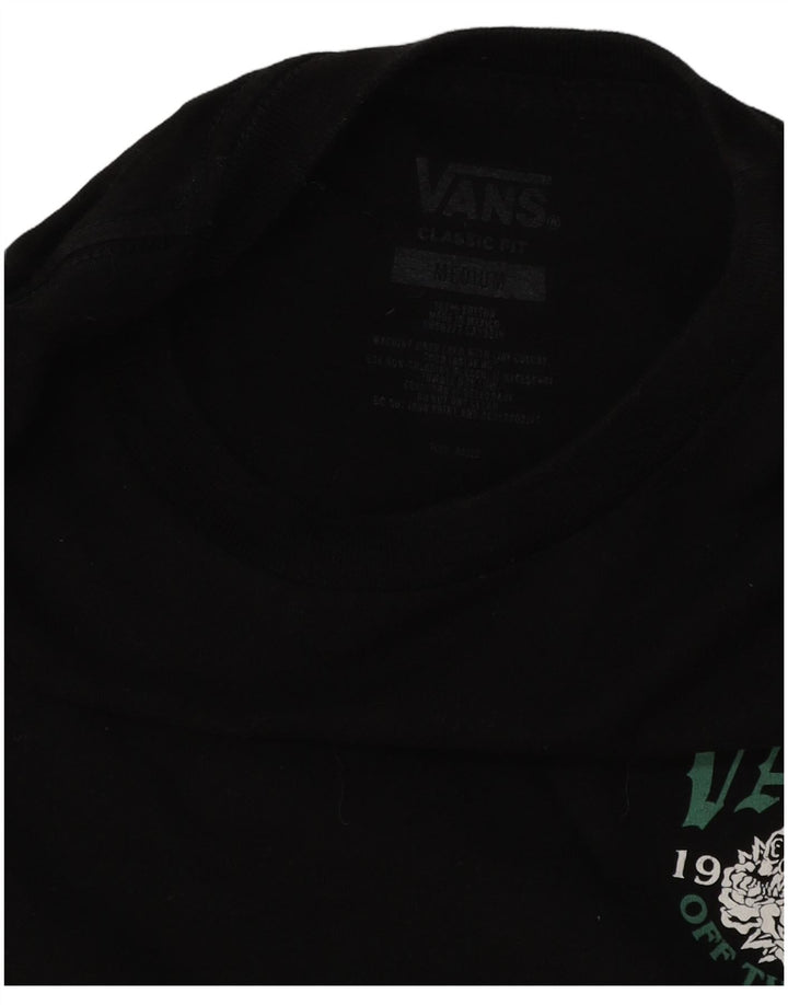 VANS Mens Classic Fit Graphic T-Shirt Top Medium Black Cotton