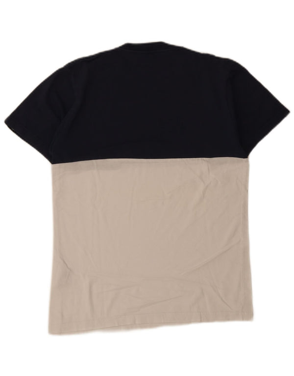 Vans Mens Classic Fit T-Shirt Top Small Navy Blue Colourblock Cotton
