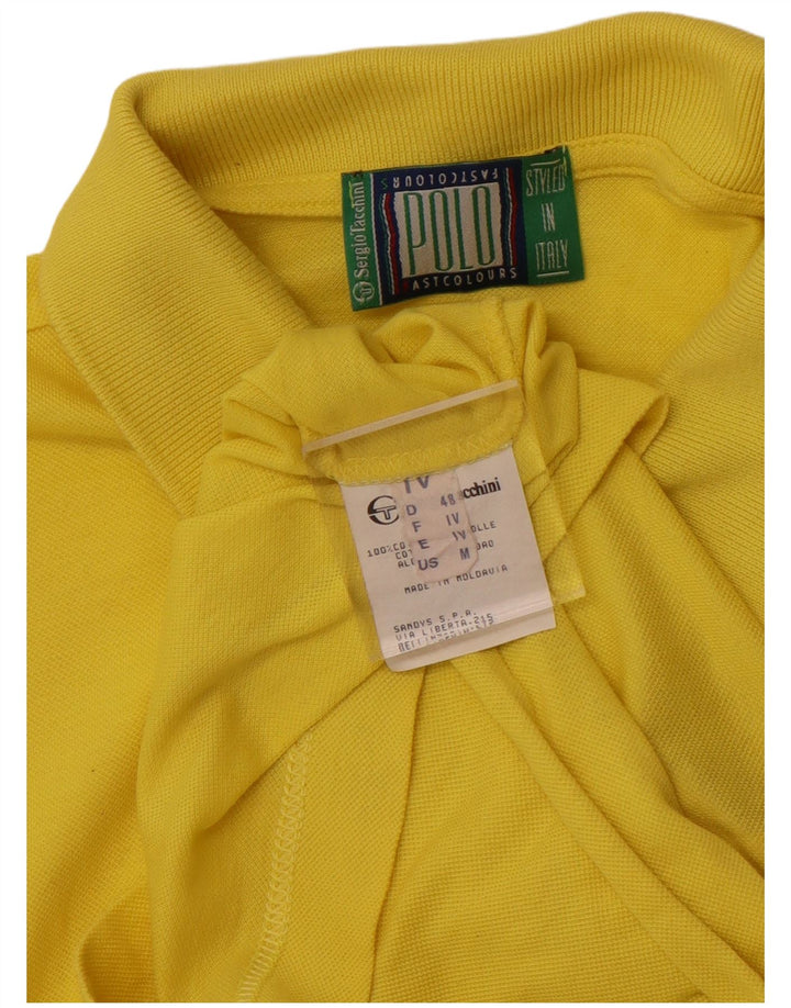 SERGIO TACCHINI Mens Polo Shirt Medium Yellow Cotton