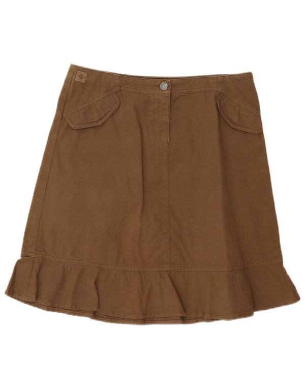 Marlboro Classics Womens Midi Skirt IT 44 Medium W32 Khaki Cotton